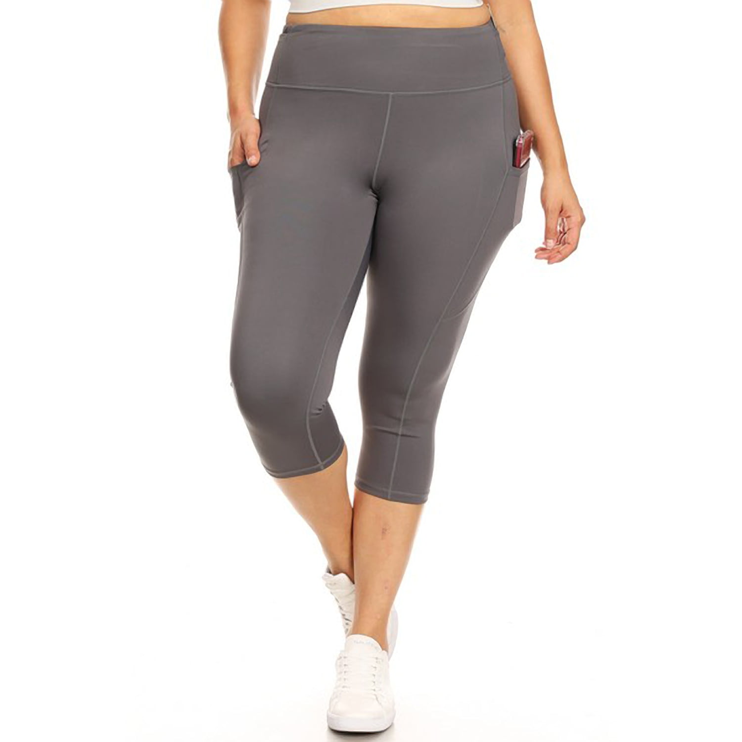 Plus Size Capri Leggings With Pockets