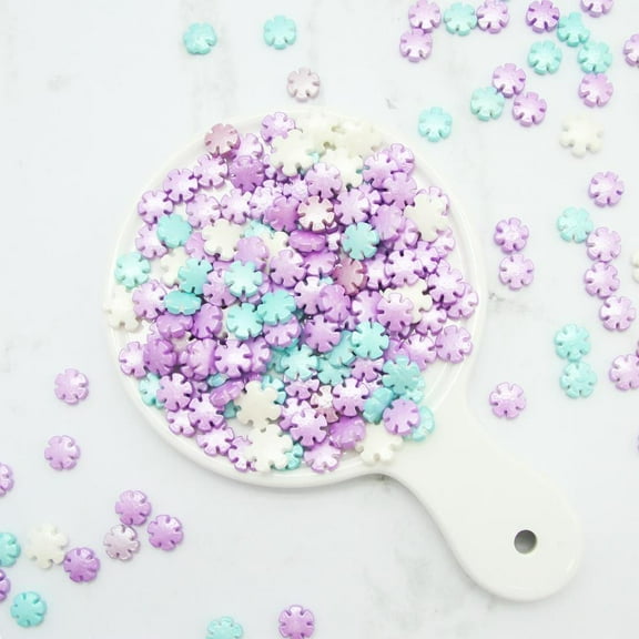 Pastel Snowflake Mix Confetti Sprinkles, Cake, Cookies, Donut, Cakepop Toppings, 4 oz.