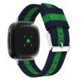 thumbnail image 1 of For Fitbit Versa 4/Sense 2 Nylon Replacement Stripe Band Pink Buckle Adjustable Watch Strap, 1 of 3