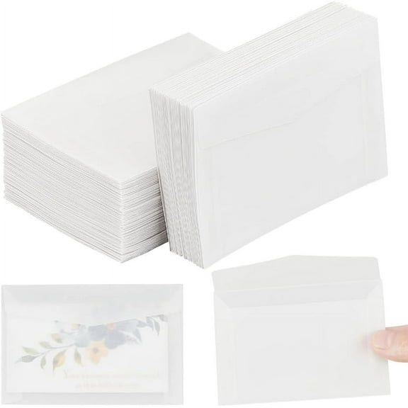 120 Pcs Mini Paper Envelopes 4x2.75inch WhiteSmoke Card Holder Protective Envelope Rectangle Envelope
