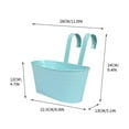 thumbnail image 2 of RLATCR Metal Railing Planter for Outdoor Plants Balcony Hanging Flower Pots with Detachable Hooks and Drain Holes Oval Bucket Rail Box Fence Planters for Home Garden Decor, 2 of 2