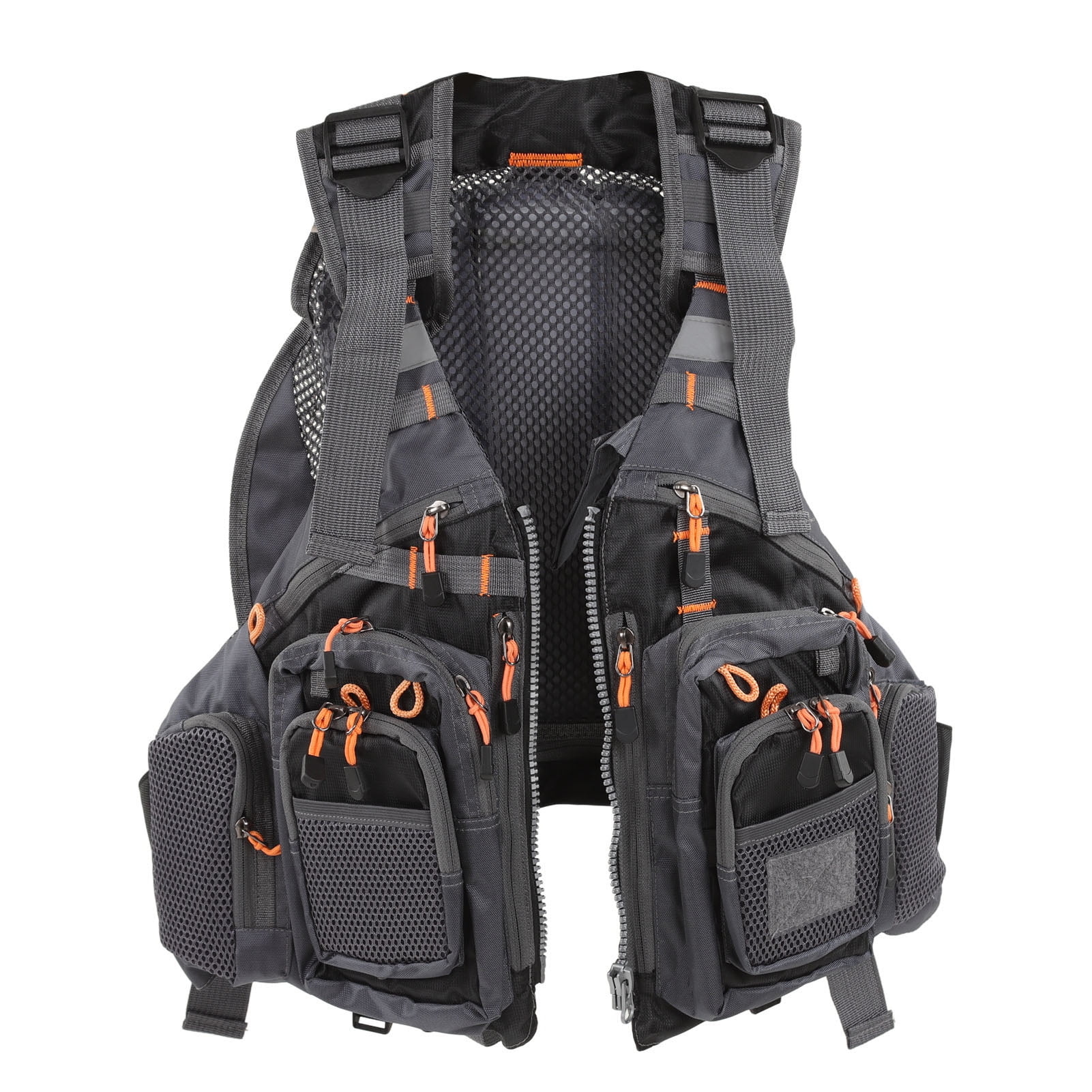 Fishing Vest Backpack Black Multi Pockets Fishing Vest Quick Dry Adjustable Belt Average Size For Fisherman Walmart