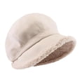 thumbnail image 2 of informal con forro cálido para mujer, gorra de vendedor de periódicos para oficina, compras, viajes, uso diario beige, 2 of 8