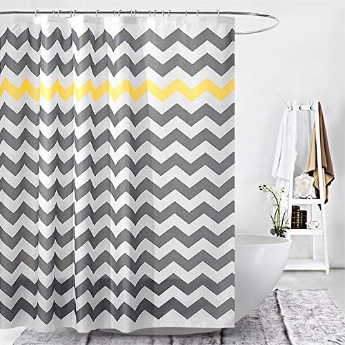 Waves Blossom Waterproof Bathroom Polyester Shower Curtain Liner Water Resistant 