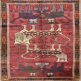 thumbnail image 1 of Ahgly Company Machine Washable Indoor Square Traditional Orange Salmon Pink Area Rugs, 3' Square, 1 of 7