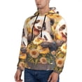 thumbnail image 3 of Honeii Cute Panda Sunflower Pattern Mens Hoodies Men's Loose Sleeve Sweatshirt,Pullover Hooded Sweatshirt for Men,Essentials Hoodie-X-Large, 3 of 7