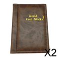 thumbnail image 1 of Monedero Colector CUTICAT Almacenamiento dinero Bolsillo PU cuero Álbum Libro Marrón 2 piezas, 1 of 7