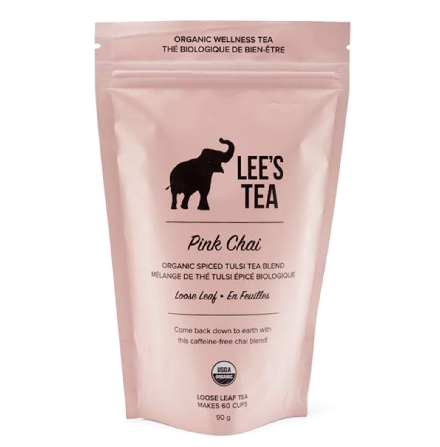 Lee's Tea Pink Chai Tea 3 Oz! Organic Spiced Tulsi Tea Blend! Caffeine