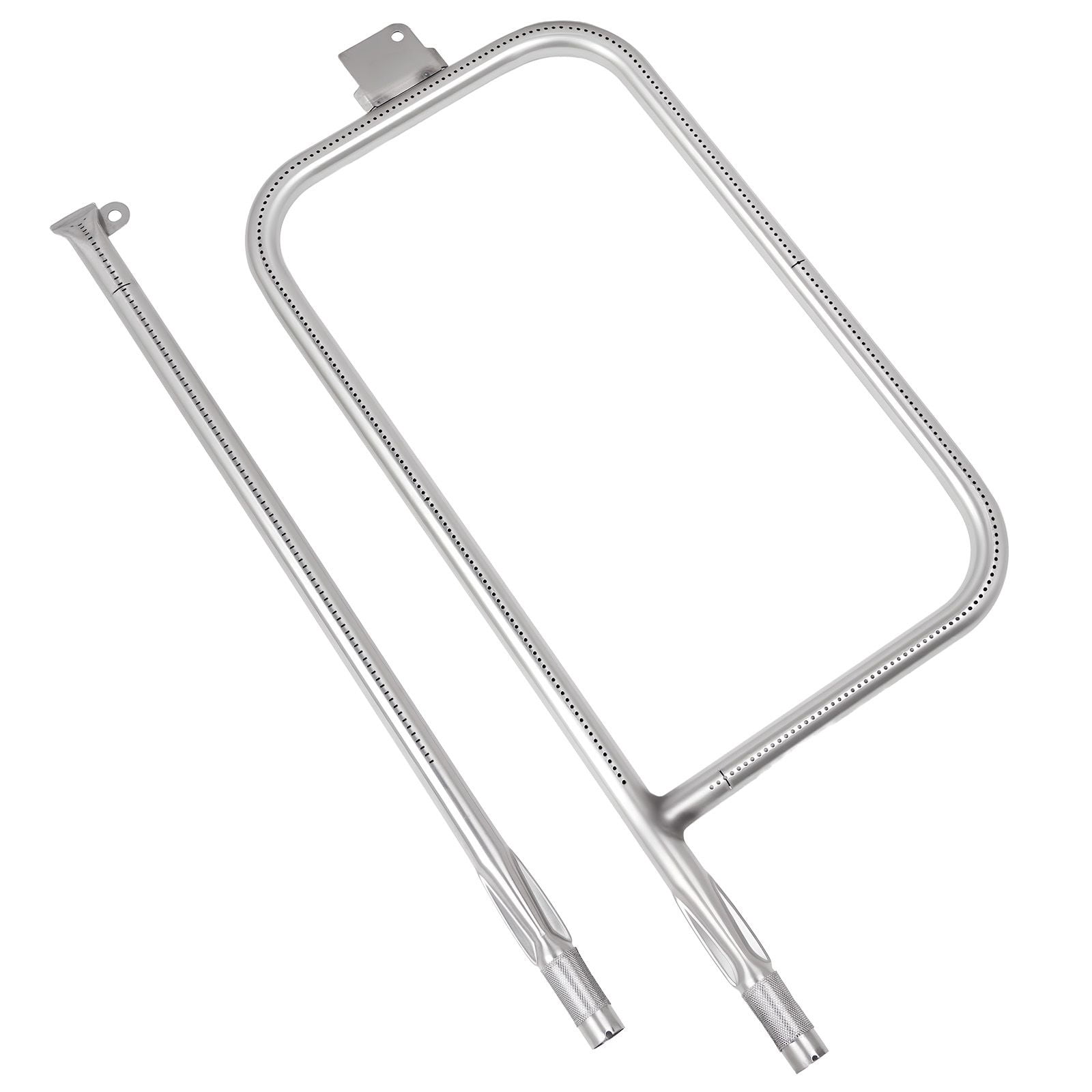 Grill Burner Tube for Weber Q Series, 304 Stainless Steel, Compatible with Q3200/Q300/Q320/Q3000, 23.75x10.375 Inch with 22.3 Inch, Even Heat Distribution