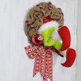 thumbnail image 3 of Decoración navideña montada en la pared Cómo el ladrón de Navidad robó Christmas BurlapWreath Santa Artware decorativo, 3 of 5