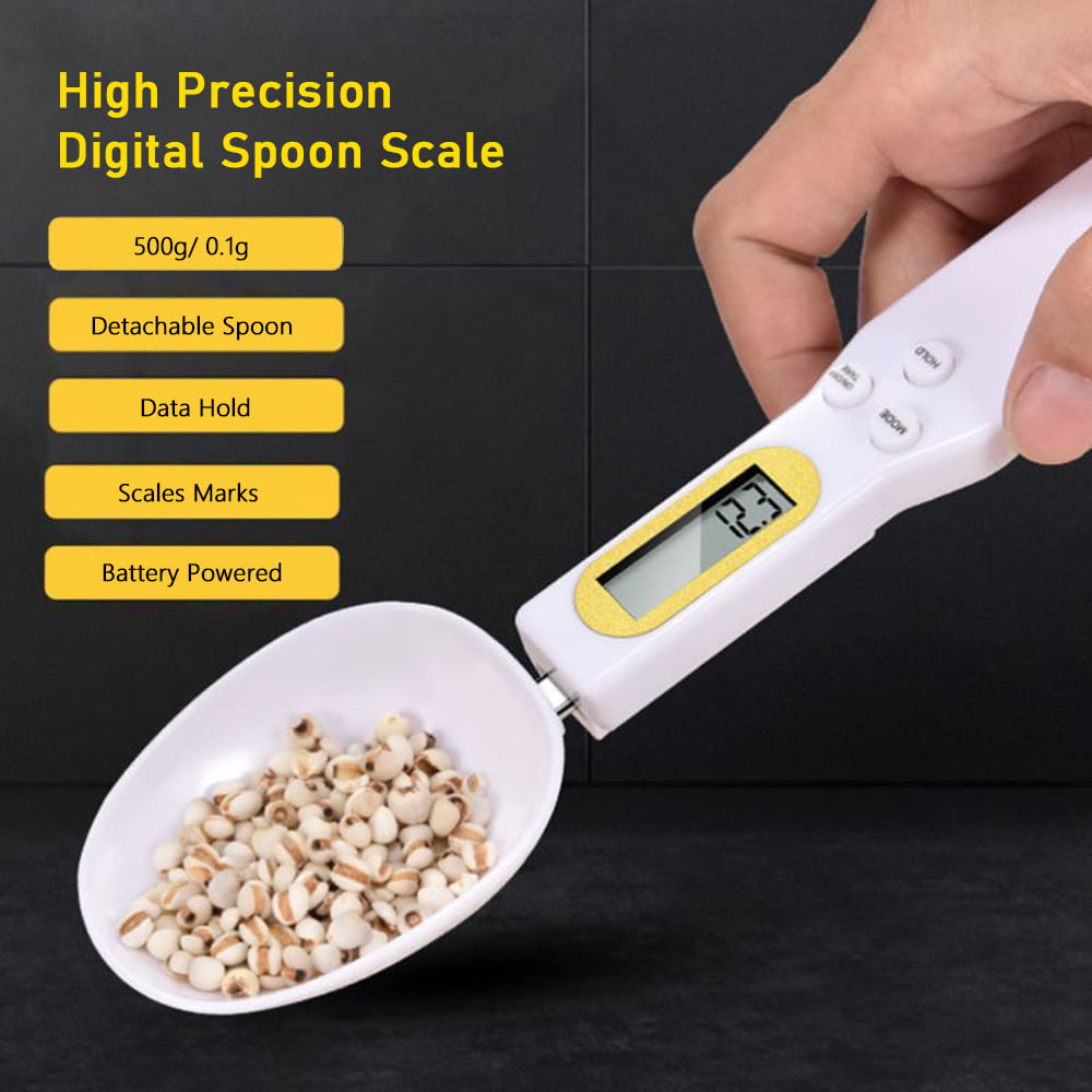 Digital Spoon Scales - Food Measuring Spoon, Scale Ounces and Grams  500g/0.1g, Small Electronic Baking Scale with LCD Display for Coffee