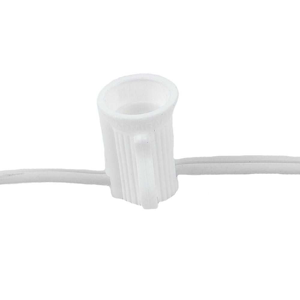 Novelty Lights 100 Feet Frosted White G40 Globe Outdoor Patio String Lights, White Wire