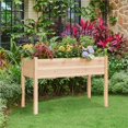 Topeakmart Fir Wood Garden Bed Rectangle Raised Planters Box for