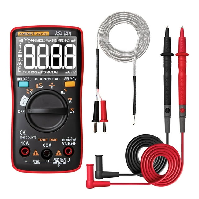 ANENG AN113D Digital Multimeter Electrical Meter 6000 Counts DC/AC Current Voltage Tester Meters Tru