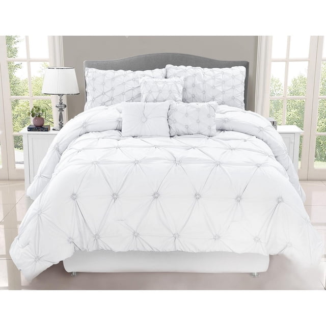 Safdie & Co. Home Deluxe Collection White 100% Polyester Comforter Set