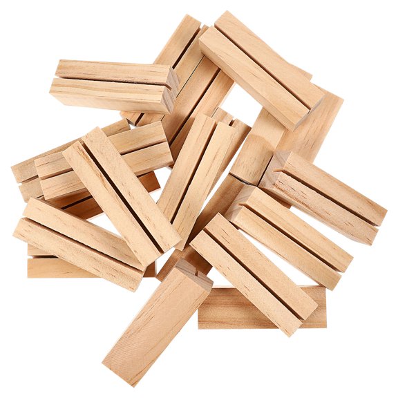 LABSERRON Table Sign Holders 12Pcs Wood Photo Stands Rectangular Simple Design for Living Room Meeting Decorative Use