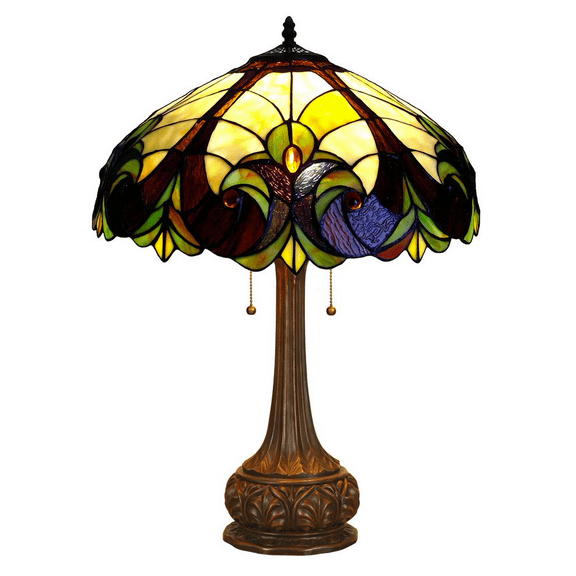 CHLOE Liaison Tiffany-style 2 Light Victorian Table Lamp 18" Shade