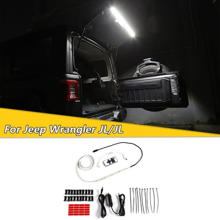 CheroCar Car Rear Lift Gate Light Bars Dome LED Lights Bar Camping for Jeep Wrangler TJ JK JL 1997-2024,White Light