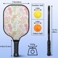 thumbnail image 3 of Pickleball Paddles Set Of 1, Fiberglass Surface, Spring Flowers Floral Print, 1 Paddle, 2 Balls & Bag, 3 of 5