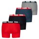 thumbnail image 2 of PUMA Calzoncillos Hombre, Lote de 4 - Basic Boxer ECOM, Algodón elástico, Uso diario Rojo/Negro/Azul/Gris 2XL (XX-Large), 2 of 4