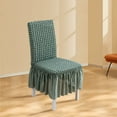 thumbnail image 2 of BloomLoom Dining Chair Cover, Elastic Chair Cover, With Bubble Skirt, Full Chair Cover Cover, Universal, Suitable For Home,Dining Room,Green, 2 of 9
