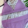 thumbnail image 5 of EQWLJWE Bikini Ribbed V Wired Cami Swimwear Solid Color Adjustable Straps Bathing Suits for Women, 5 of 5