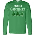 thumbnail image 3 of Inktastic Merry Christmas Green Plaid Christmas Trees Long Sleeve T-Shirt, 3 of 5