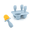 Straight Handle (Blue) — 4-Compartment, variant on Silicone Baby Ice Pop Molds with Easy-Grip Handles, 4-Cavity Frozen Food Feeder Tray for Toddlers, Mini Popsicle Maker for Feeding Stage, Fruit Puree & Breast Milk Snacks