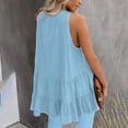 thumbnail image 4 of Spring Tops for Women Tops Fashion Women Summer Sleeveless Fold Solid Color Pullover Casual Blouse Tops Womens Clothes under $8, 4 of 7