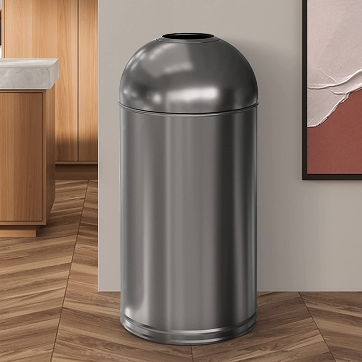 Trash Can Inside Open Top Kitchen Indoor Outdoor Garbage