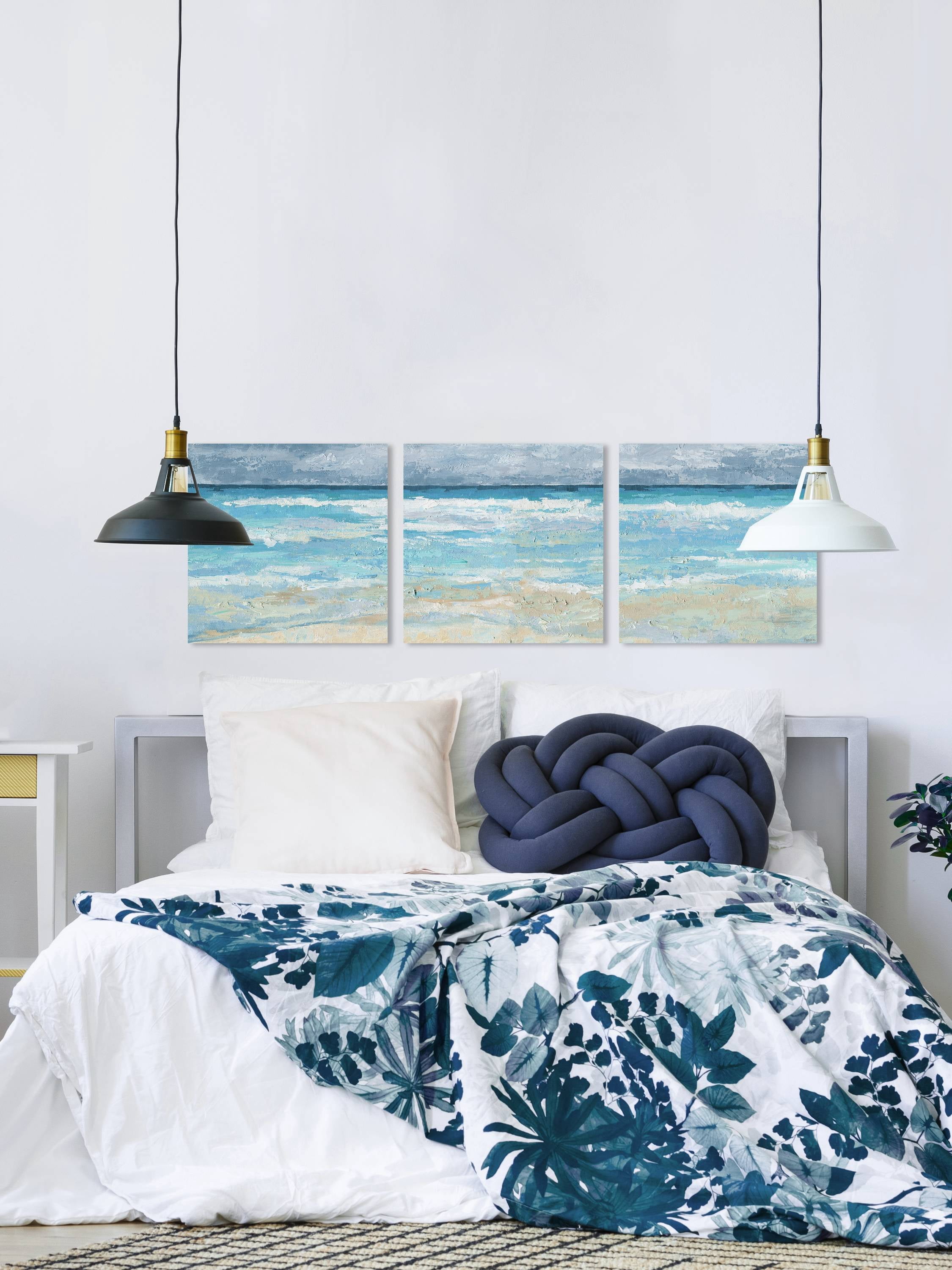 Parvez Taj Handmade Tamed Sea Triptych 144 x 48