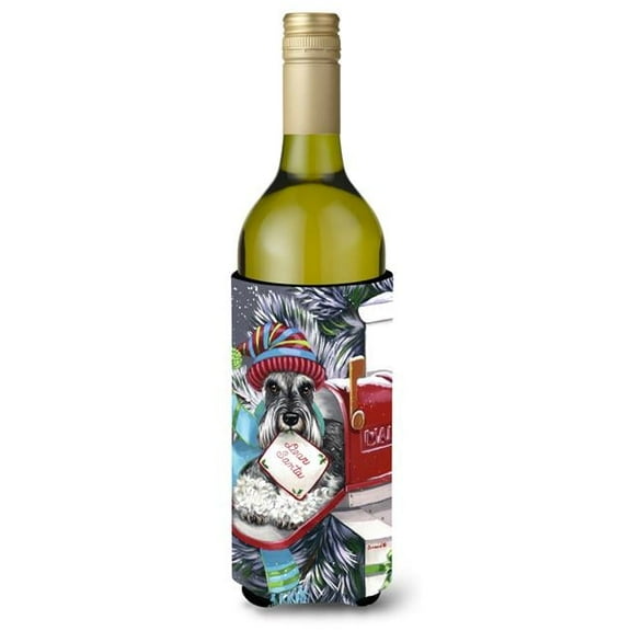 Schnauzer Christmas Letter to Santa Wine Bottle Hugger