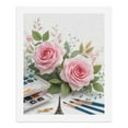 thumbnail image 5 of Paint By Numbers Kit for Adults Beginner - Pink Roses Watercolors Art Brushes DIY Canvas Painting Kits for Adults, Frameless Paint By Number for Adults for Home Wall Decor 16x20 Inch, 5 of 7