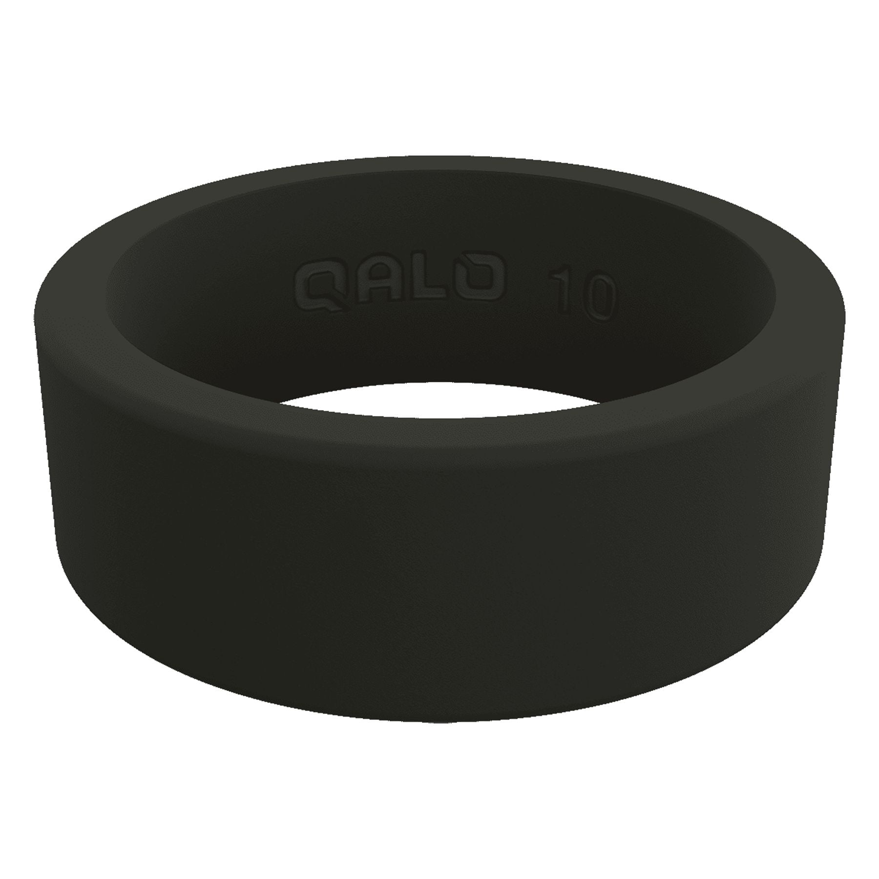 (2 pack) QALO Men's Classic Ultra-Durable Silicone Ring, Black, Size 9