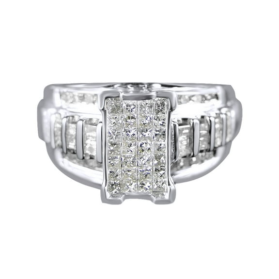 AFFY White Natural Diamond Bridal Ring In 10k White Gold (1 Cttw)