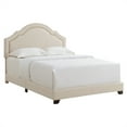 thumbnail image 4 of Accueil en Forme de Dos Rembourré Lit Grand en Lin Beige, 4 of 8