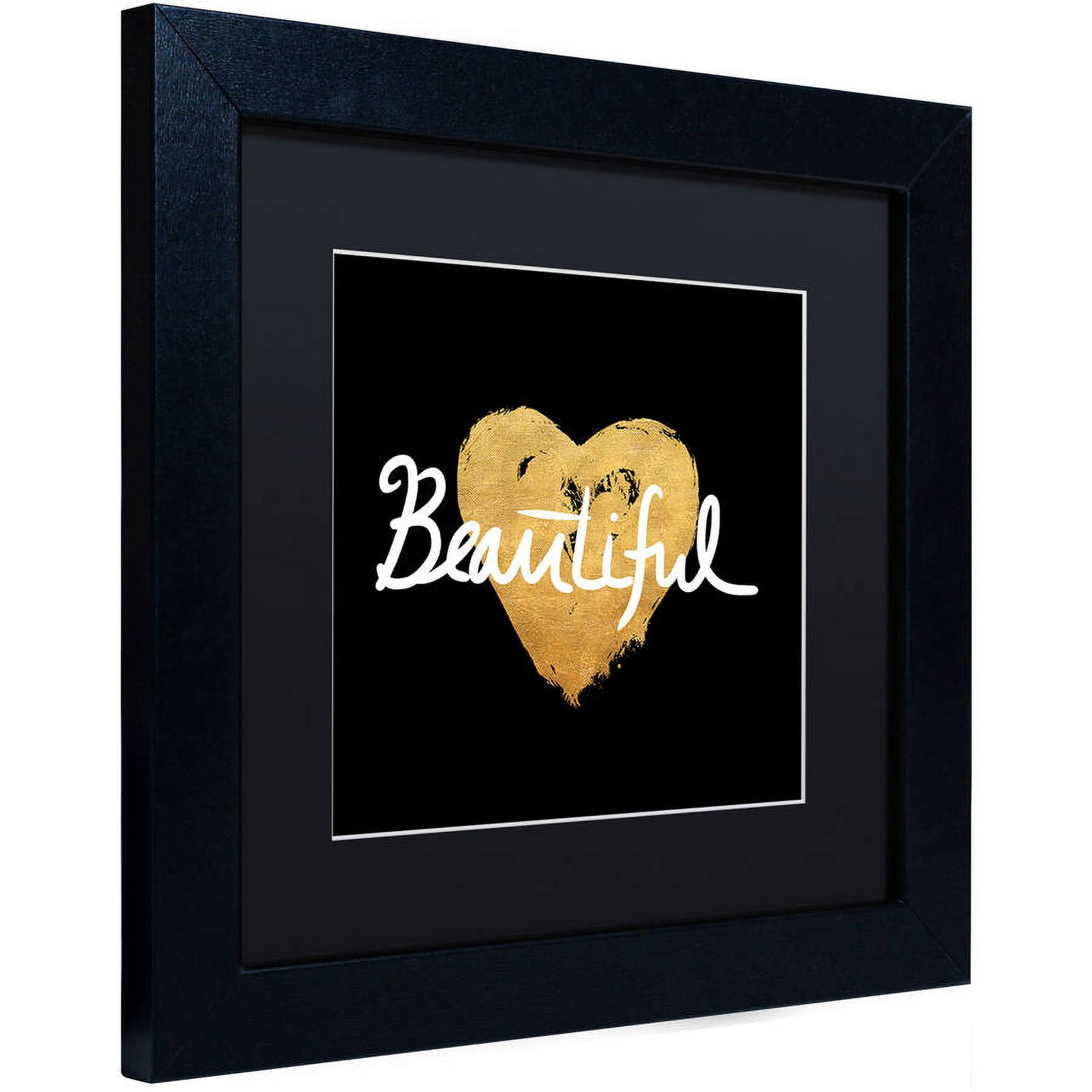Trademark Fine Art "Beautiful On Black" Canvas Art by Lisa Powell Braun, Black Matte, Black Frame
