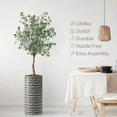 thumbnail image 3 of Artificial Tree in Modern Geometric Pattern Planter, Fake Eucalyptus Silk Tree for Indoor and Outdoor Home Decoration - 66" Overall Tall (Plant Pot Plus Tree), 3 of 5