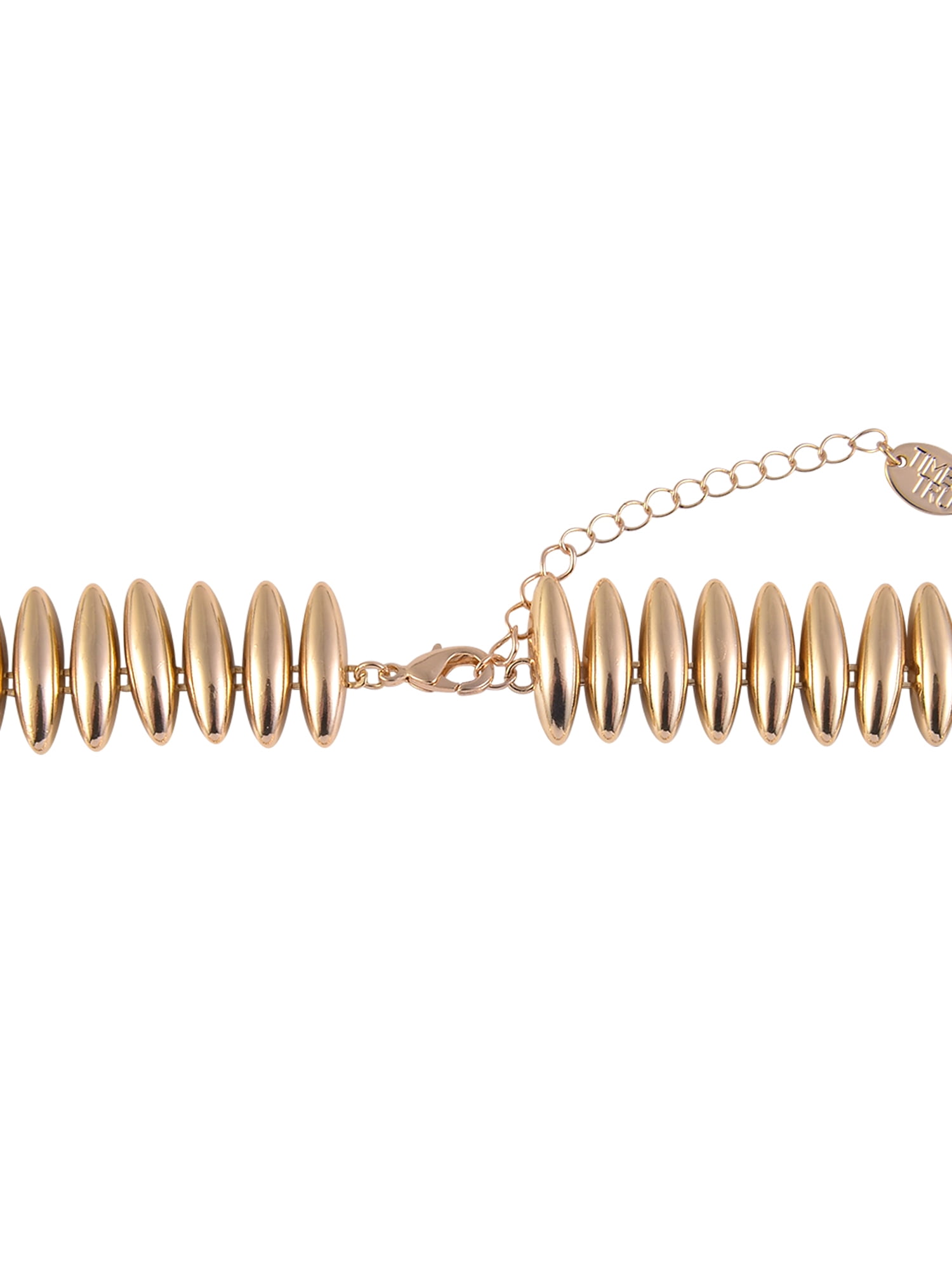 Time and Tru Women's Oval Points Necklace, Gold-Tone
