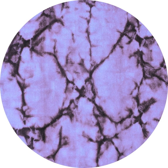 Ahgly Company Indoor Round Abstract Blue Modern Area Rugs, 7' Round