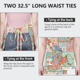 thumbnail image 6 of Pioneer Flower Floral Print Pattern Apron for Women and Men, Cotton Linen Waterproof with Pockets, Adjustable, 33x27 Inch for Kitchen, Gardening, BBQ, Salon, 6 of 6