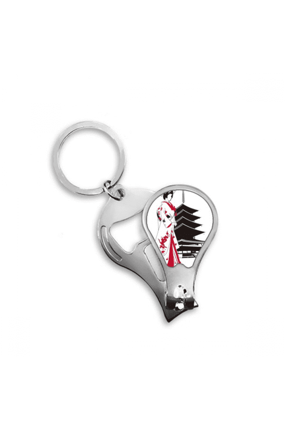 Japan Japanese Style Kimono Girl Fingernail Clipper Cutter Opener Key Chain Scissor