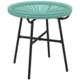 thumbnail image 1 of Outsunny Rattan Side Table w/ PE Rattan and Tempered Glass Top, Green, 1 of 10