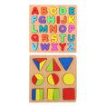 thumbnail image 3 of 2 Sets Shape Sorting Toys Geometric Shape Letter Matching Toys Kids Educational Toys, 3 of 8