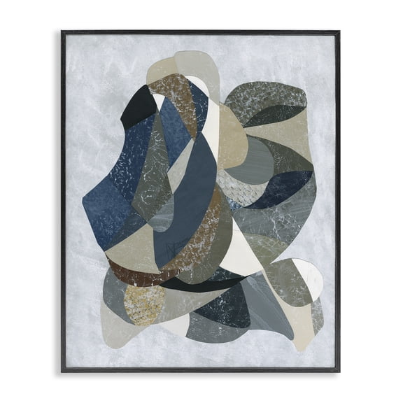 Stupell Industries Intertwined Geometric Shapes Geometric Painting Black Framed Art Print Wall Art, 11 x 14
