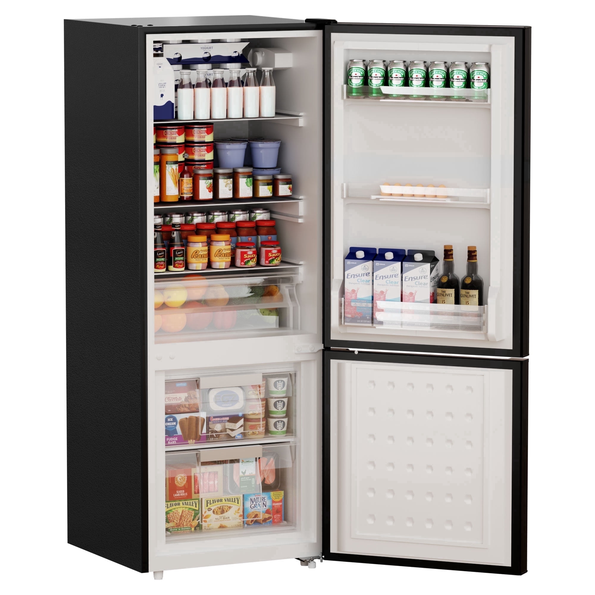 Bangson 7.1 Cu.ft Bottom Freezer Refrigerator for Apartments, Energy Efficient, Adjustable Thermostat, Large Capacity, Low Noise,Black