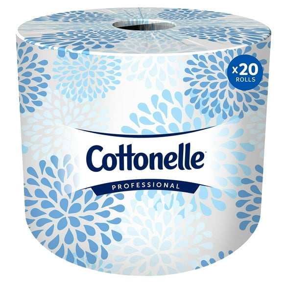 Cottonelle Papier Toilette Professionnel en Vrac (13135), 2 Épaisseurs, Blanc, Compact pour un Rangement Facile (20 Rouleaux de 451 Feuilles, 9,020 Feuilles au Total)