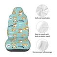 thumbnail image 4 of Wukai Cute Dogs Corgi Full Set Car Seat Covers with Soft Padding Universal Auto Front Seats Protector and Cushion Mat, 4 of 5