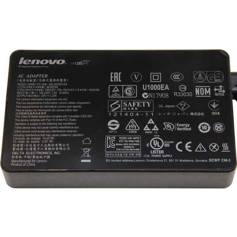 Lenovo ThinkPad X1 Carbon 65W Genuine Original OEM Laptop Charger AC Adapter  Power Cord 