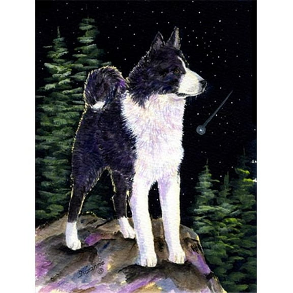 Starry Night Karelian Bear Dog Flag - Garden Size, 11 x 15 in.